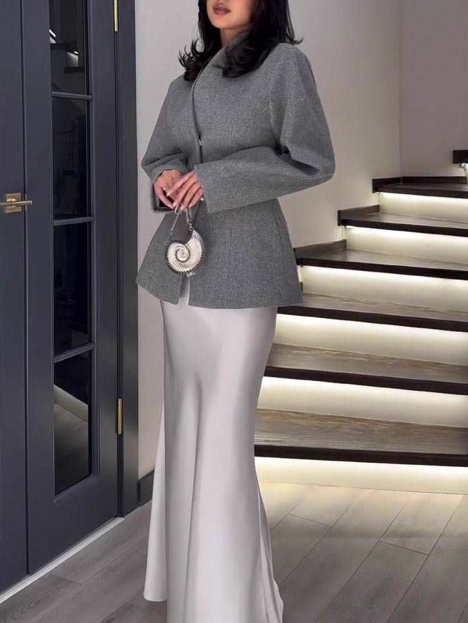 Minimalist Belt Design Short Jacket