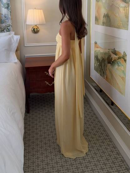 Scraf Pleated Tube Top Dress