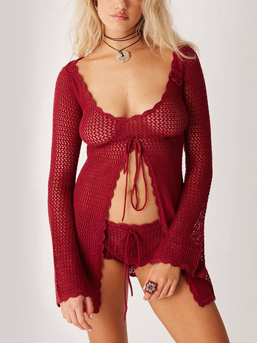 Knit Bikini Cover-up Sun Protection Dress