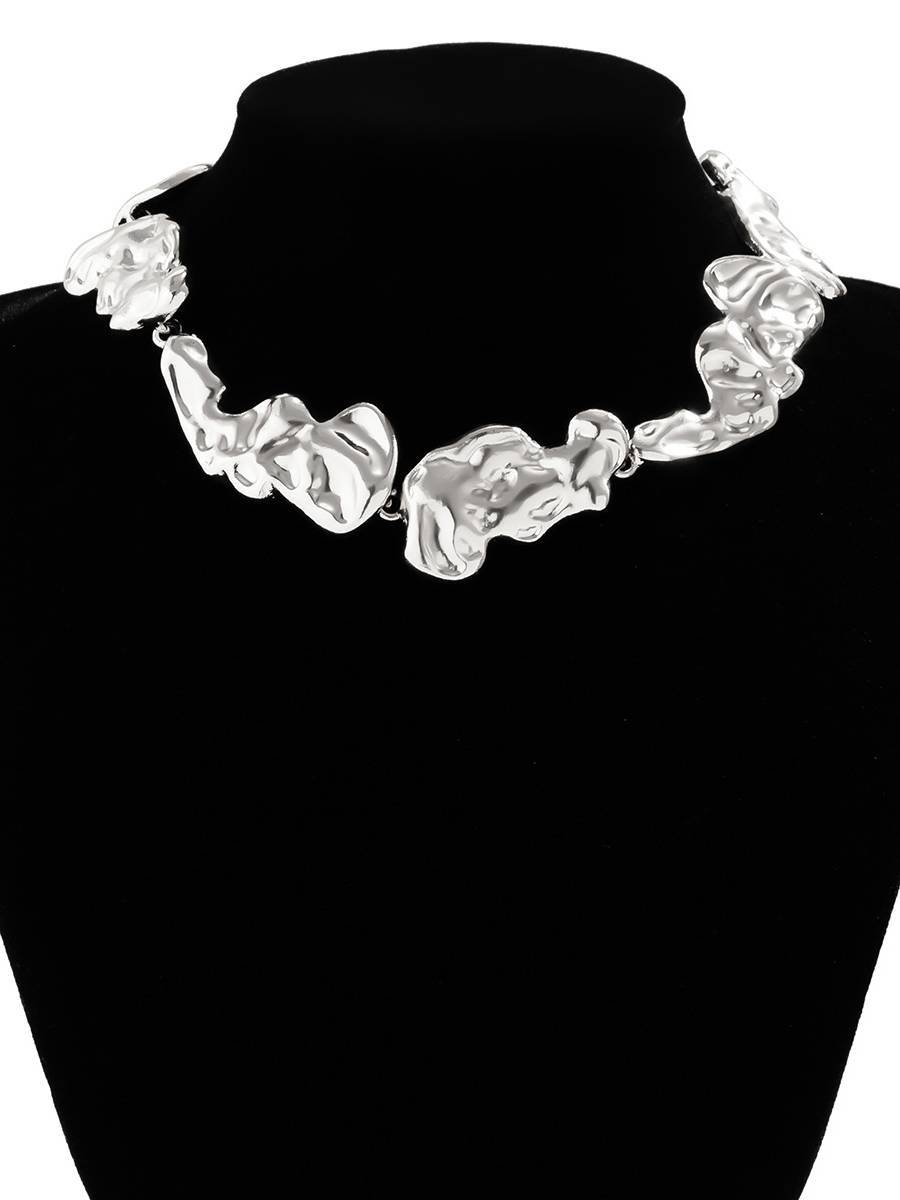 Irregular Pleated Necklace And Earrings