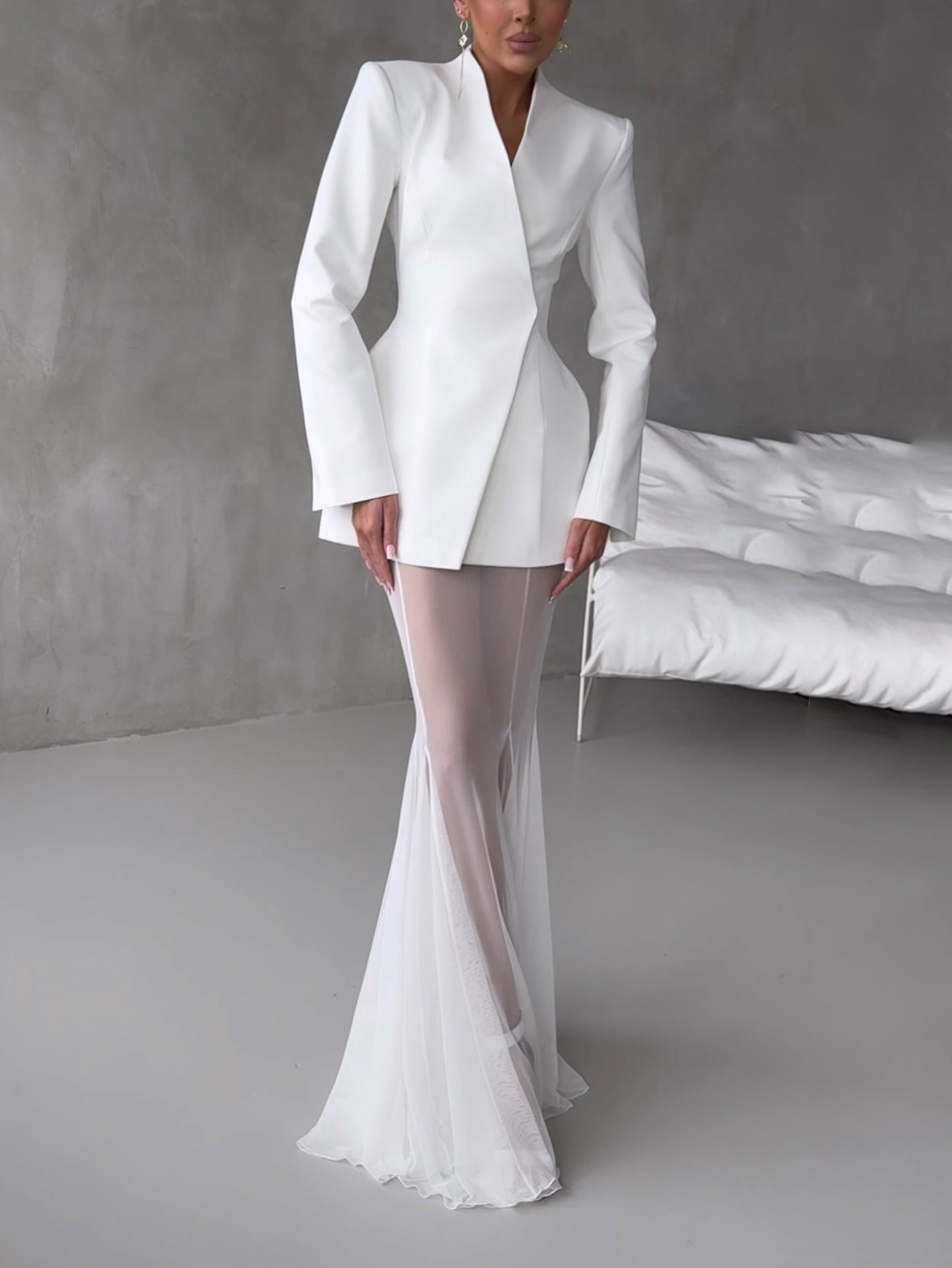 Elegant Asymmetric Tailored Blazer