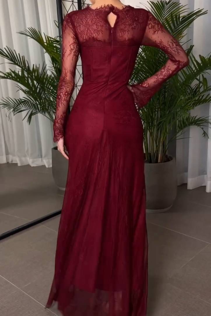 Lace Fishtail Maxi Dress