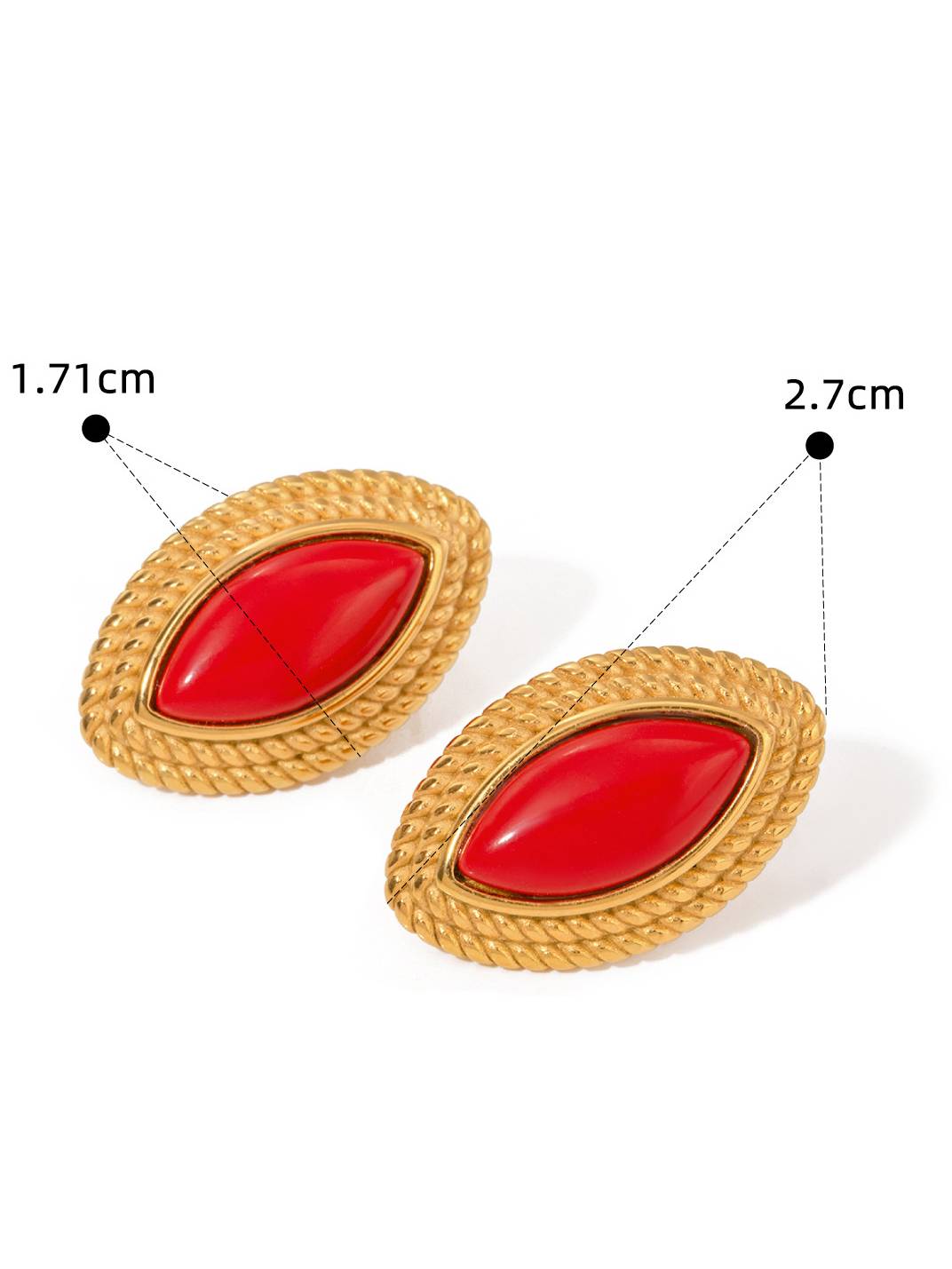 Horse-eye-shaped Agate Earrings