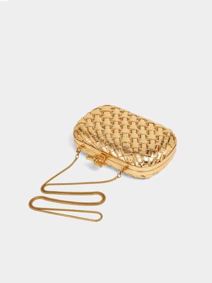 Woven Pattern Clutch Chain Bag