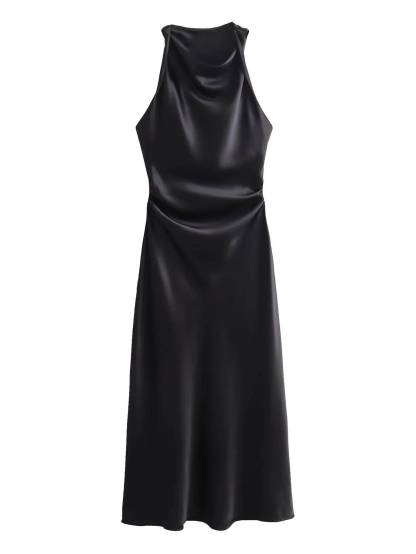 Sleeveless Satin Maxi Dress