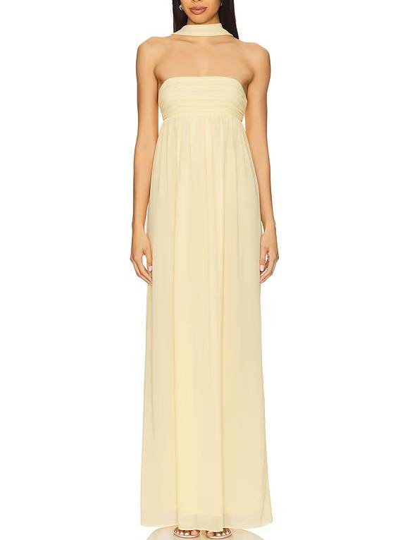 Scraf Pleated Tube Top Dress