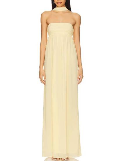 Scraf Pleated Tube Top Dress