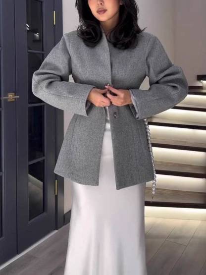 Minimalist Belt Design Short Jacket