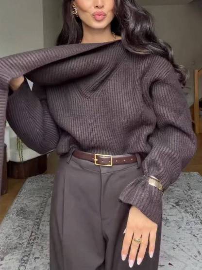 Scarf Design Pullover Sweater