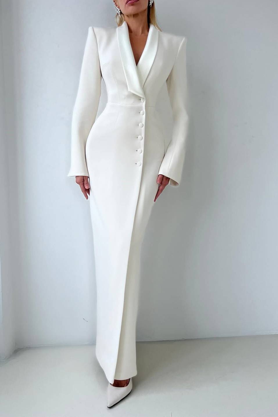Back Slit Suit Dress