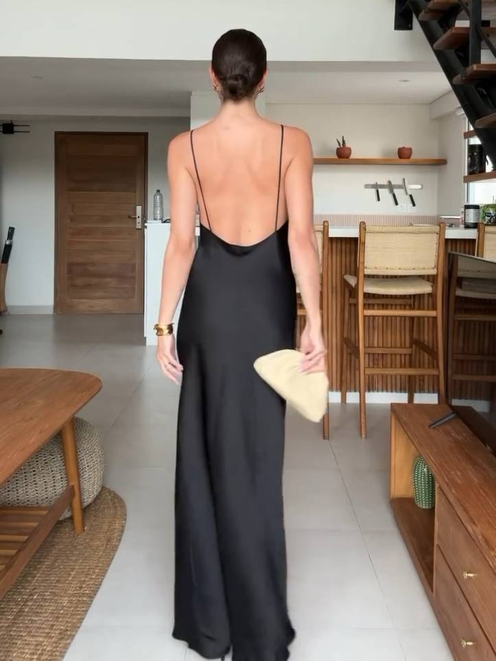 Minimalist Backless Sling Maxi Dress