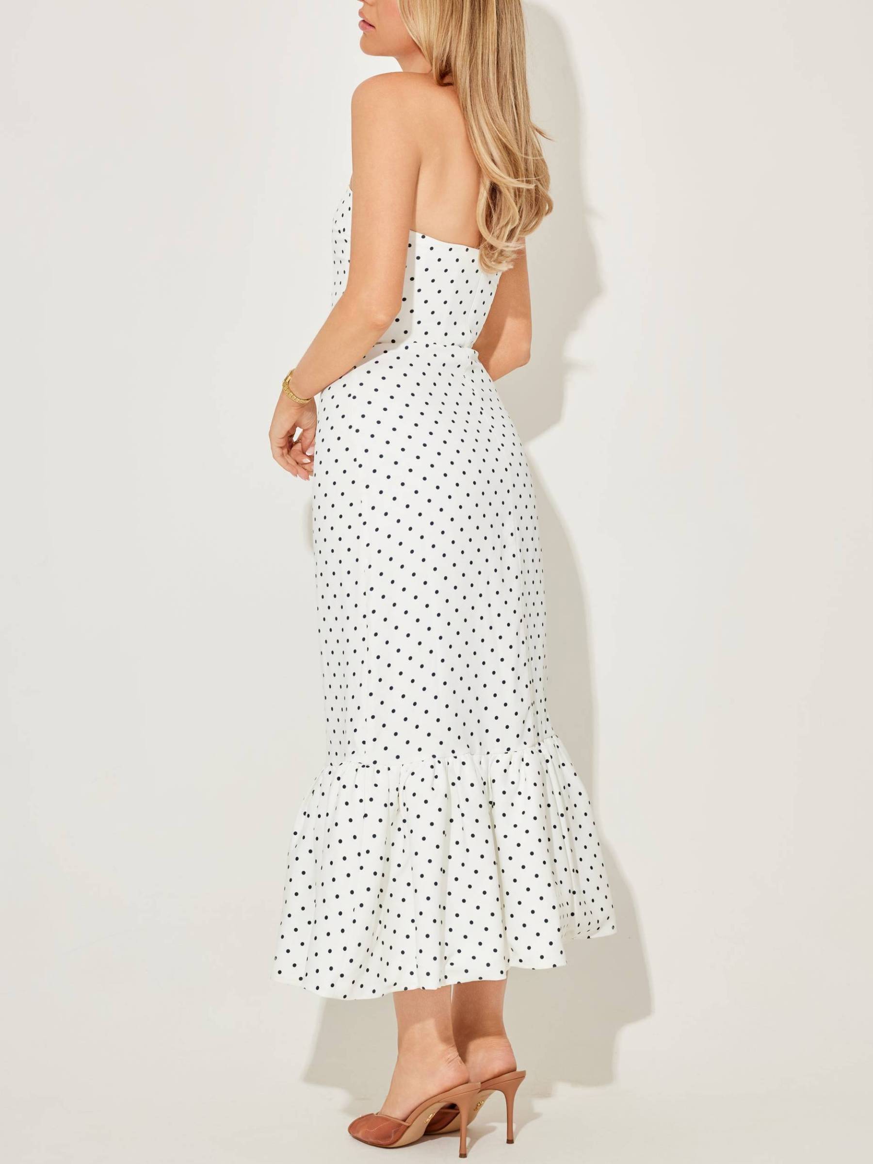 Slim-Fit Tube Top Fishtail Midi Dress