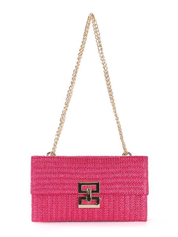 Straw Minimalist Clutch Chain Bag