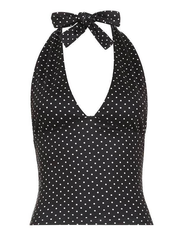 Minimalist Halter Neck Lace Up Camisole