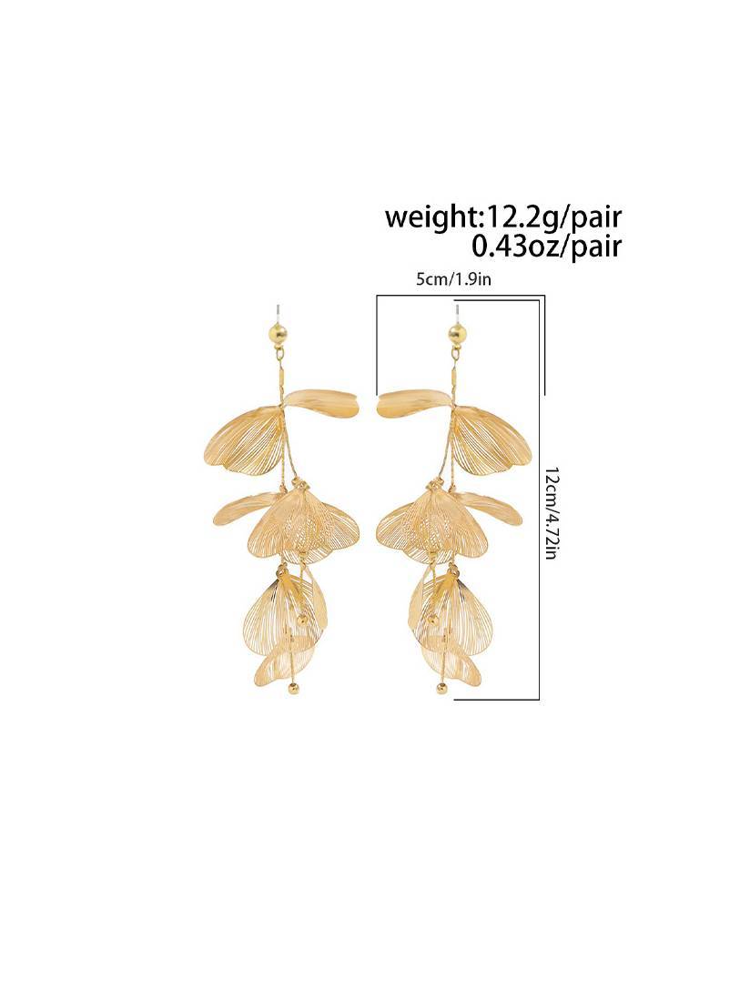 Ginkgo Leaf Tassel Earrings And Necklace