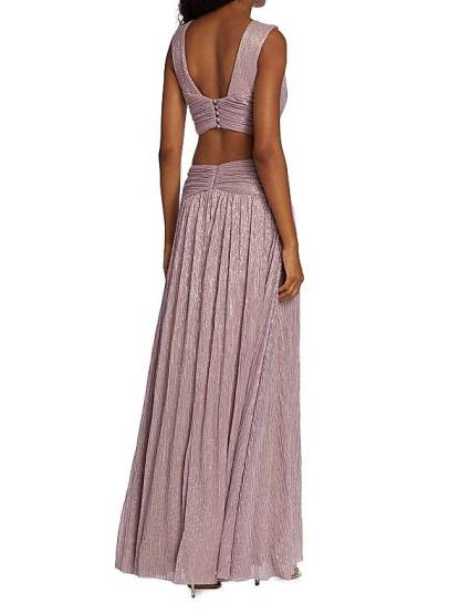 V-Neck Hollow Slit Maxi Dress