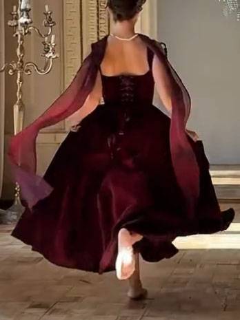 Velvet Scarf Design Sling Dress