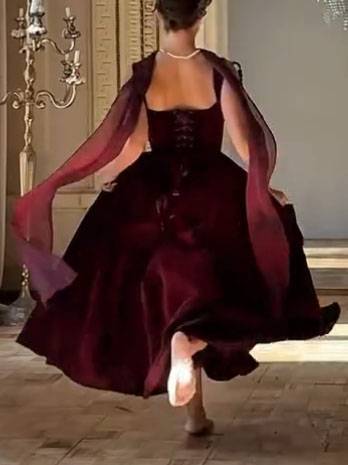 Velvet Scarf Design Sling Dress