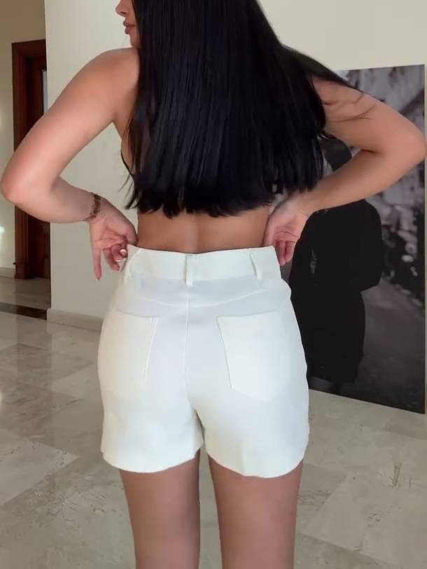 Sweet High Waist A- Line Hem Top And Shorts Suit-Top