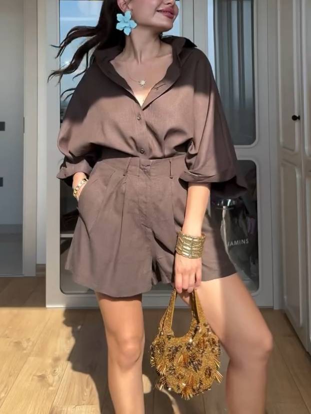 Minimalist Loose Shirt And Shorts Suit