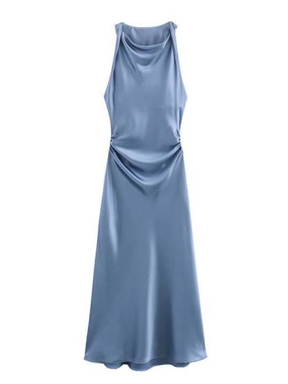 Sleeveless Satin Maxi Dress