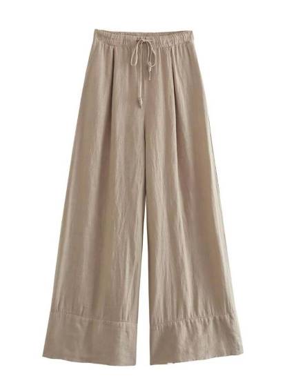 Cross Halter Tank Top And Wide Leg Pants Suit-Pants