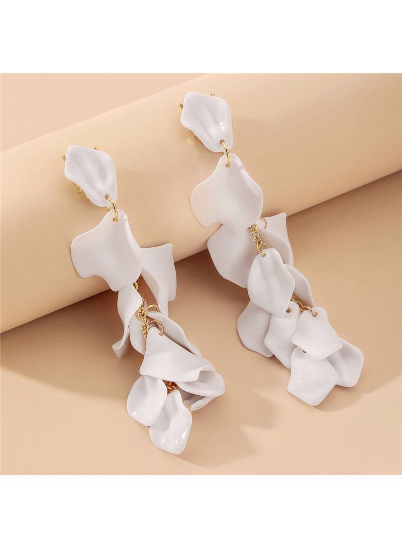 Rose Petal Tassel Earrings