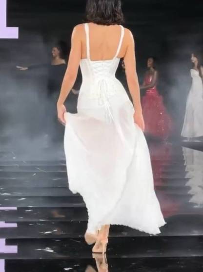 V-Neck Slim-Fit Side Slit Maxi Dress