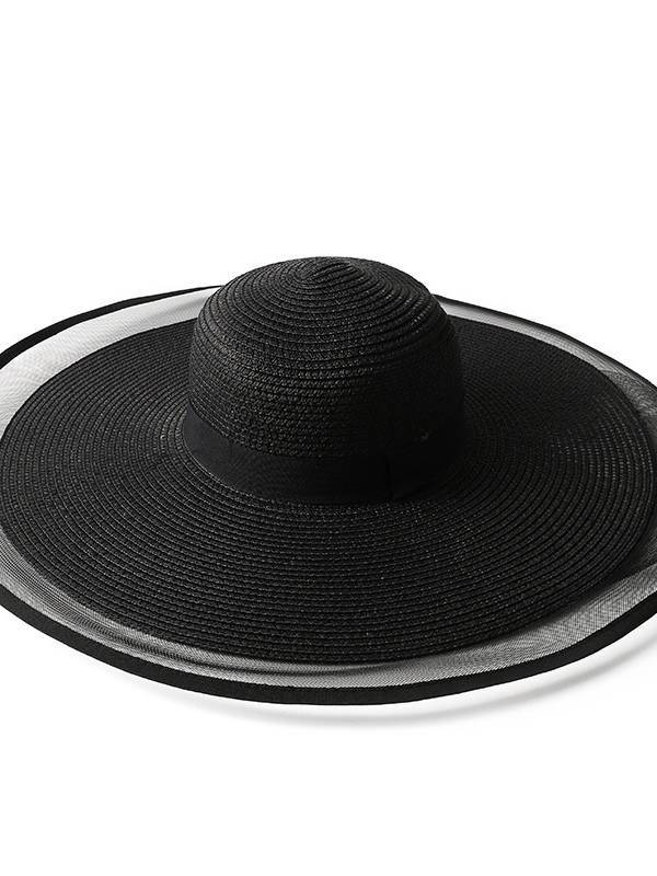 Mesh splicing Beach Seaside Vacation Straw Hat