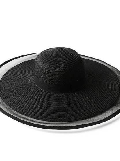 Mesh splicing Beach Seaside Vacation Straw Hat