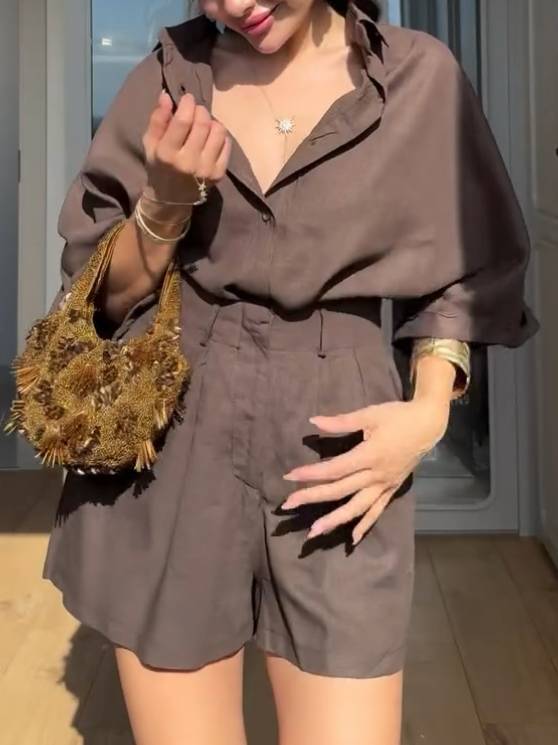 Minimalist Loose Shirt And Shorts Suit