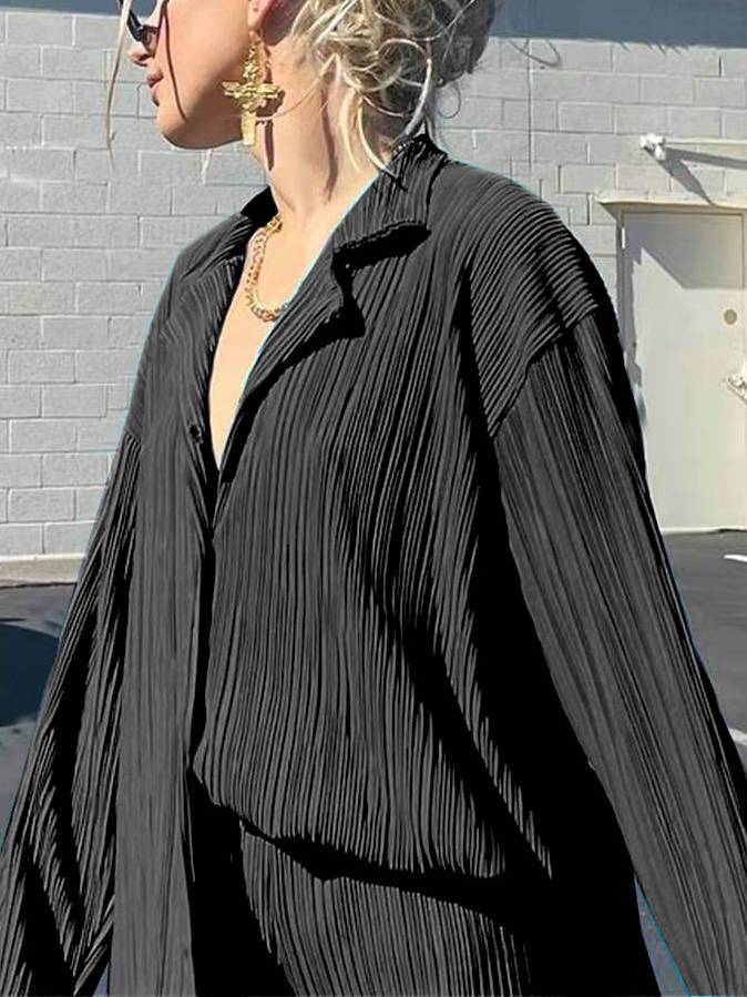 Textured Loose Casual Suit