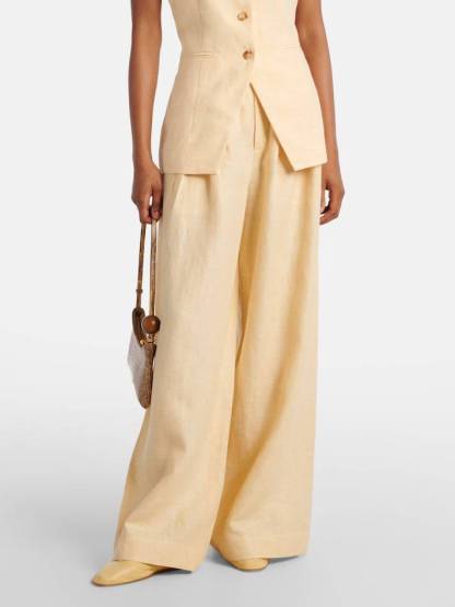 Minimalist Sling Tank Top And Wide Leg Pants Suit-Pants
