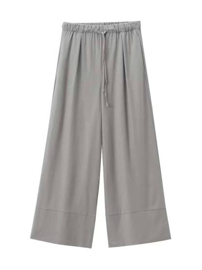 Cross Halter Tank Top And Wide Leg Pants Suit-Pants