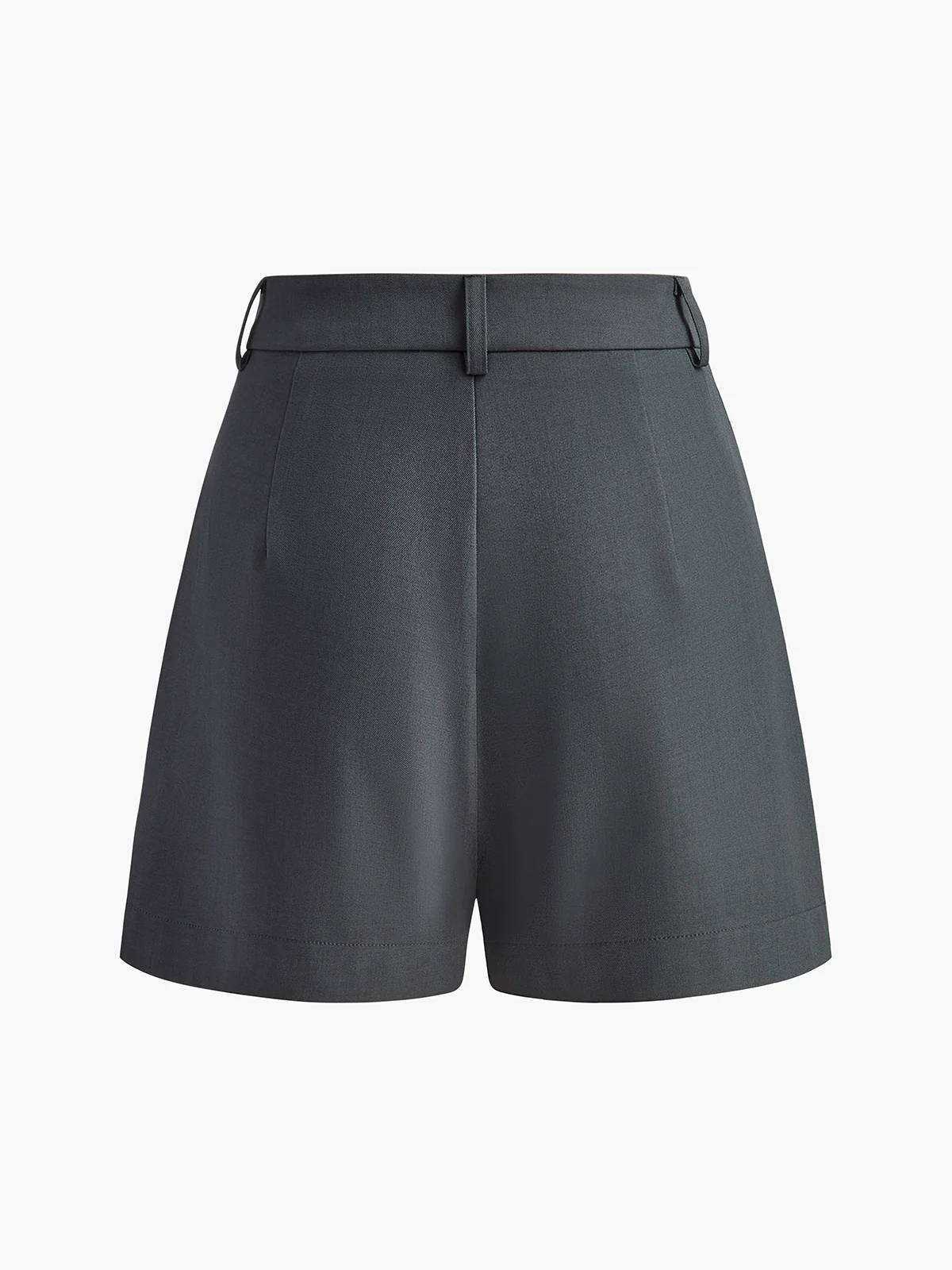 Semi-Sheer Mid-Waist Shorts Without Belt