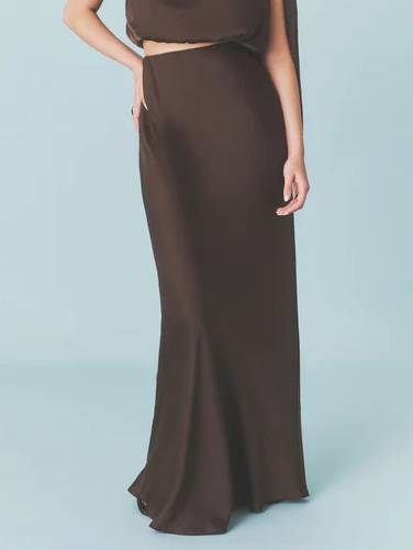 Minimalist Ribbon Top And Skirt Suit-Skirt