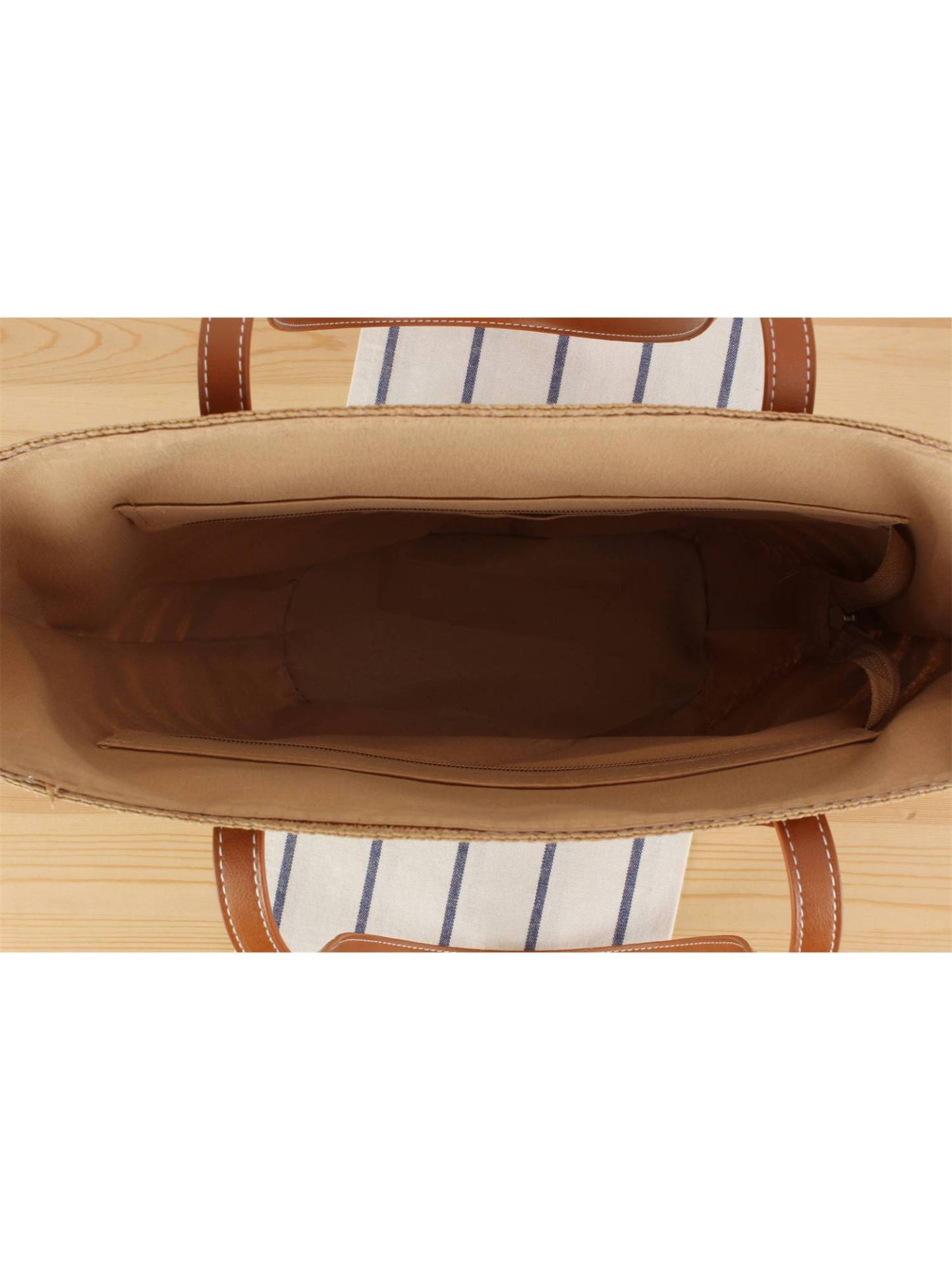 Contrast Color Straw Tote Bag