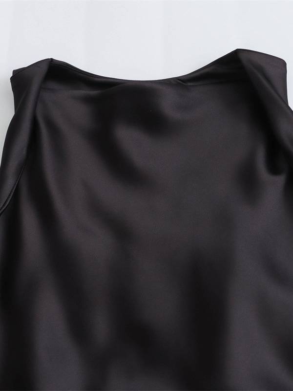 Sleeveless Satin Maxi Dress