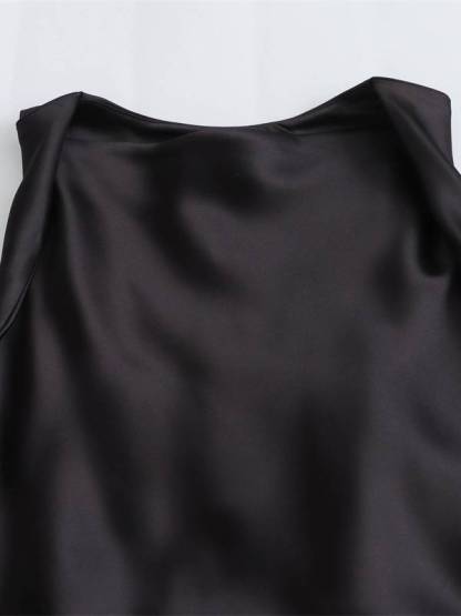 Sleeveless Satin Maxi Dress