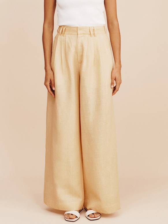 Minimalist Sling Tank Top And Wide Leg Pants Suit-Pants