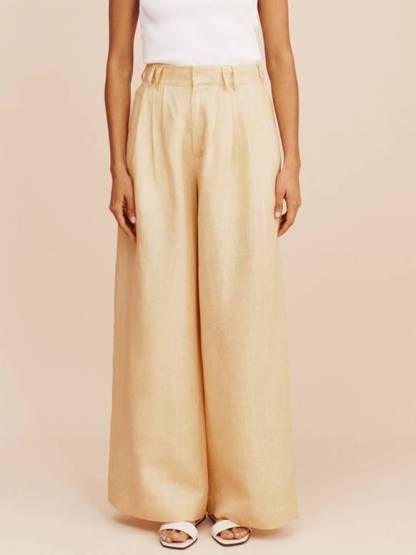 Minimalist Sling Tank Top And Wide Leg Pants Suit-Pants