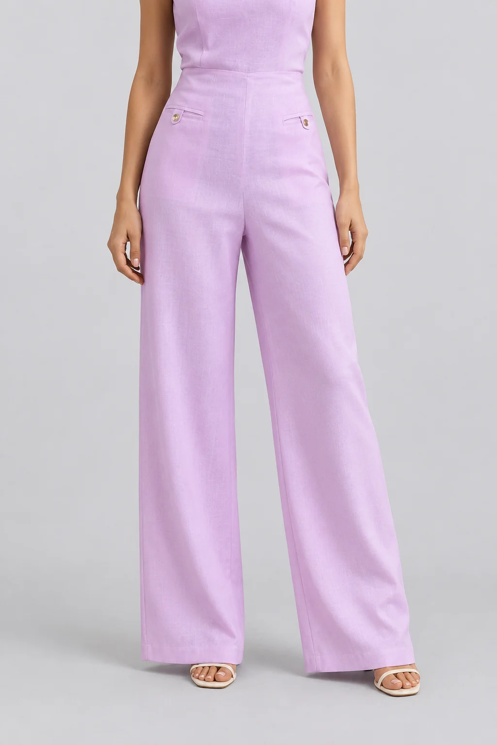 Sleeveless High Neck Wide Leg Jumpsuit in Light Pink [erp-image:90882c385a9af41d646d1665]
