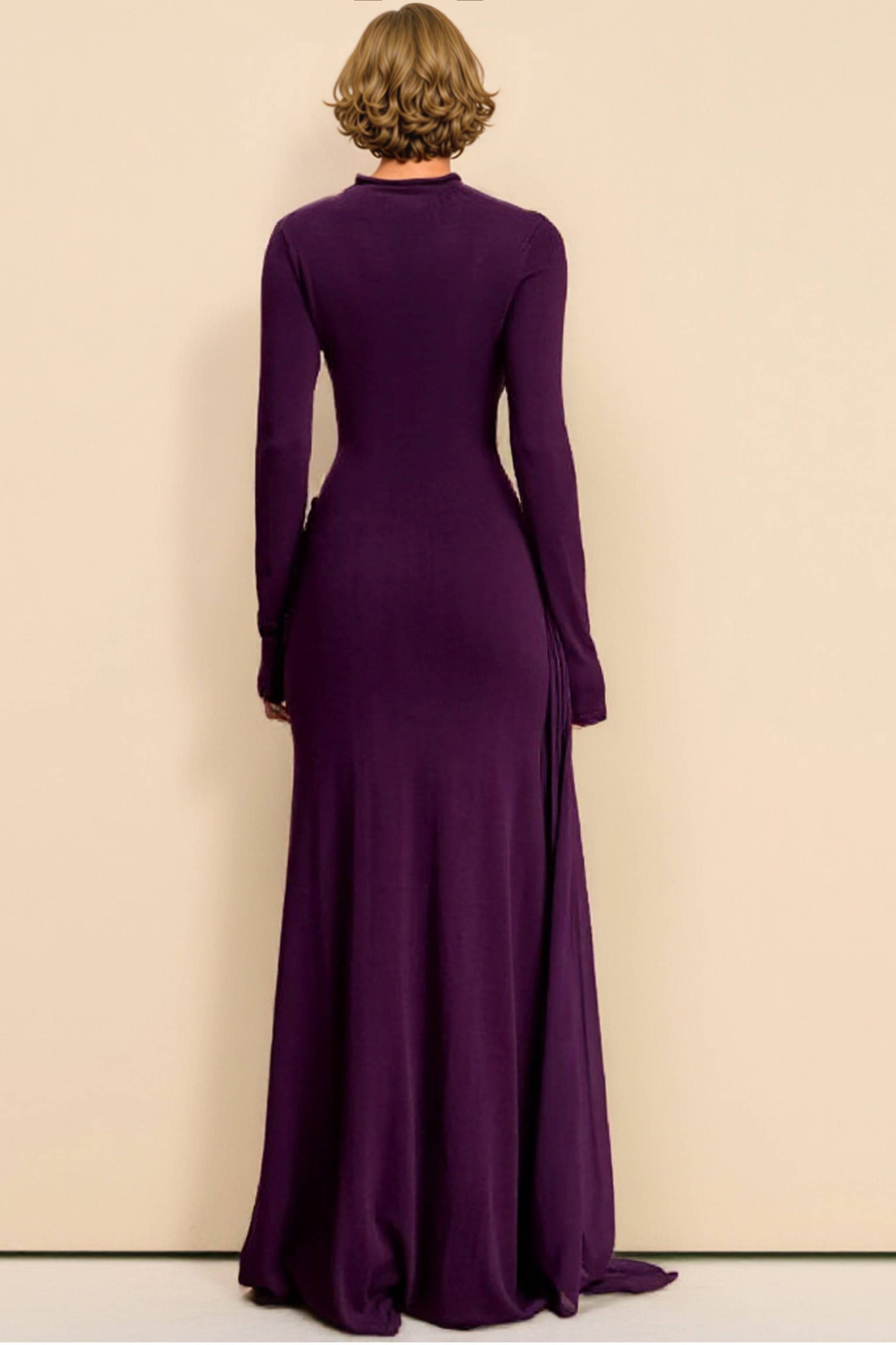 Pleated Ribbon Design Maxi Dress