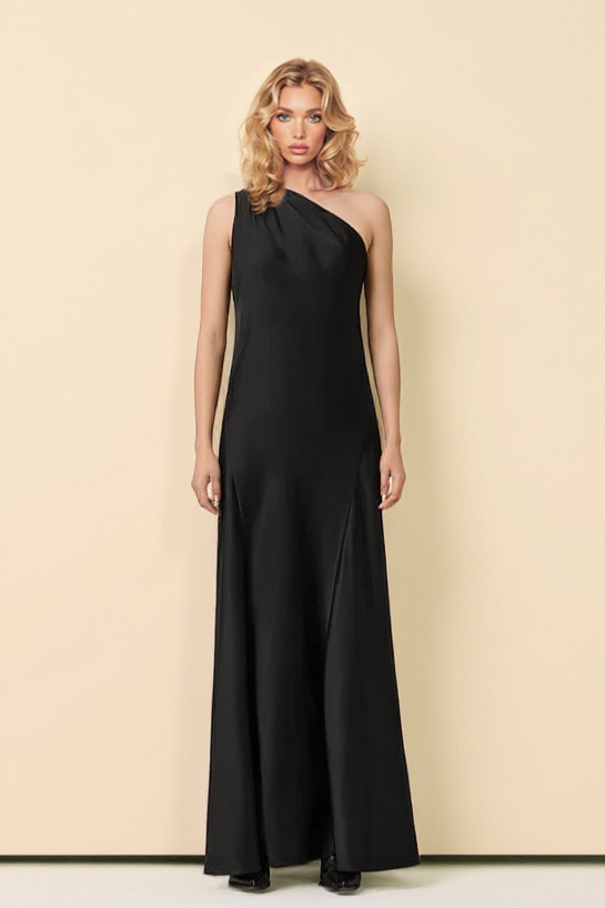 Off-Shoulder Front Slit Backless Maxi Dress