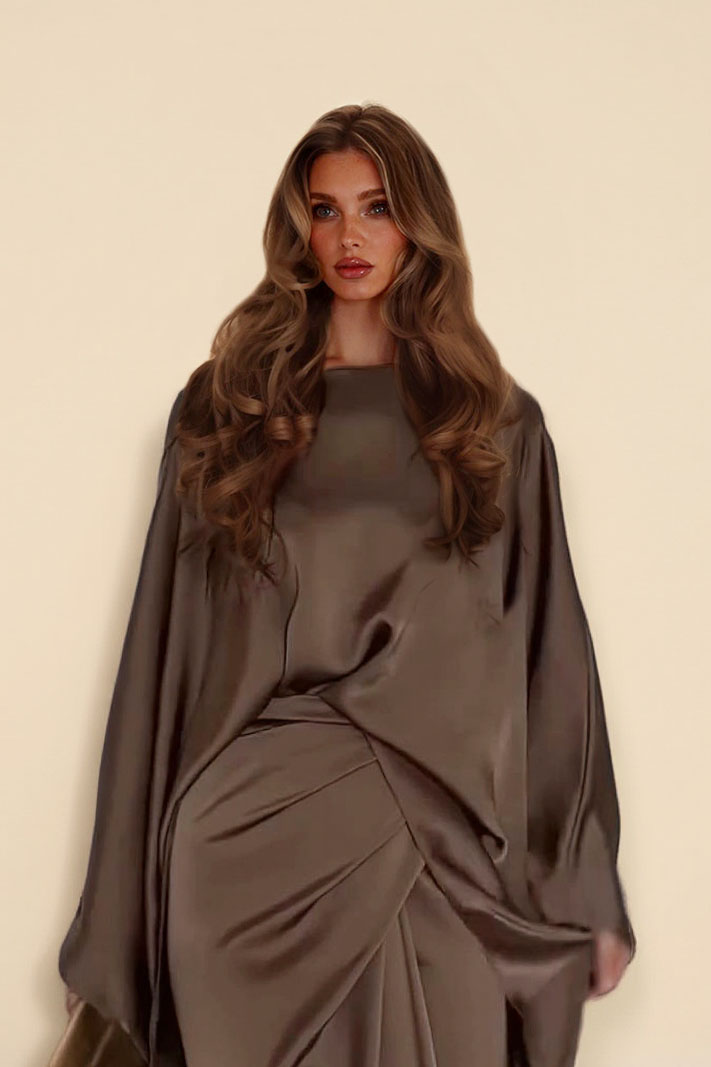 Minimalist Loose Shirt And Lace-up Skirt Suit