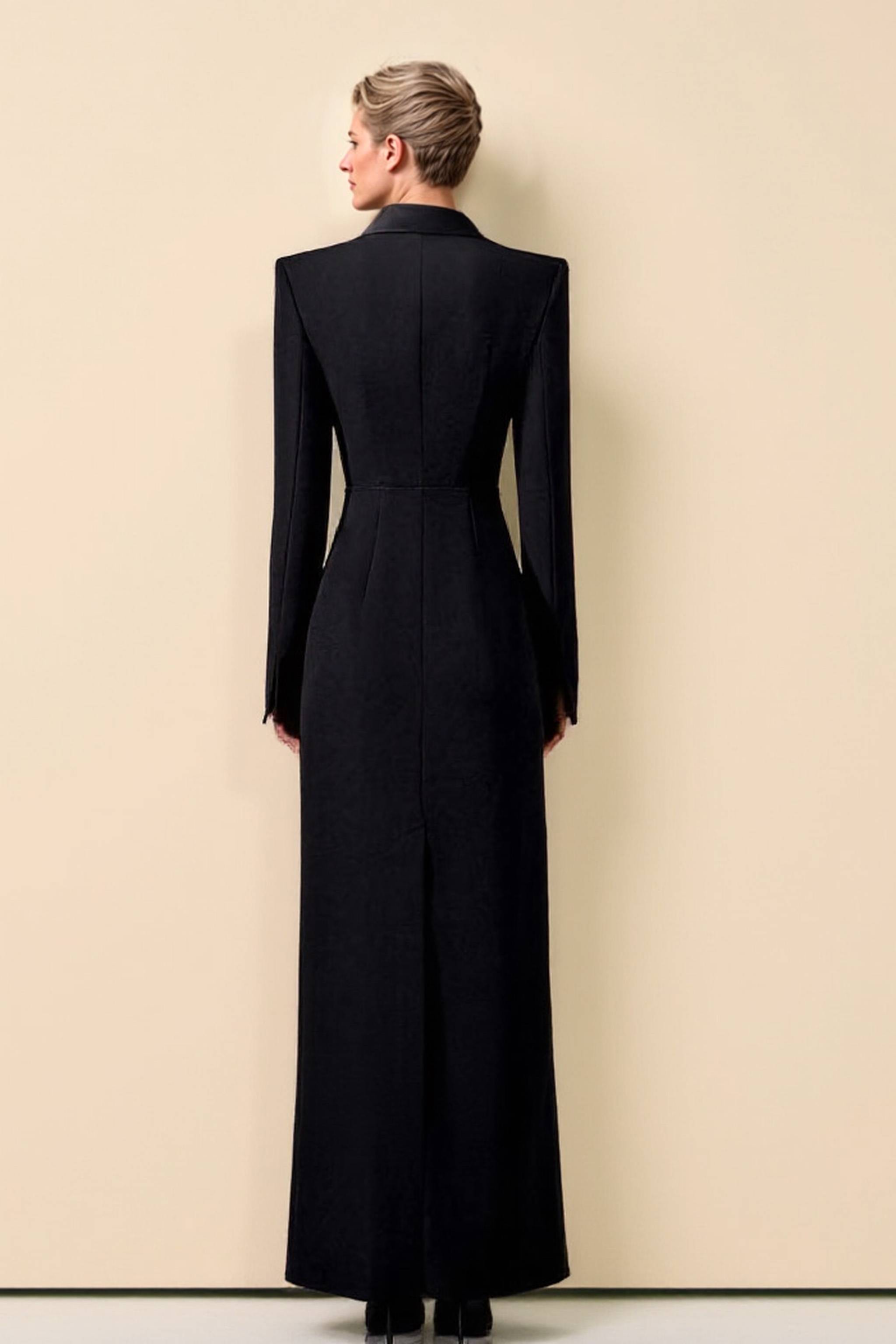 Back Slit Suit Dress