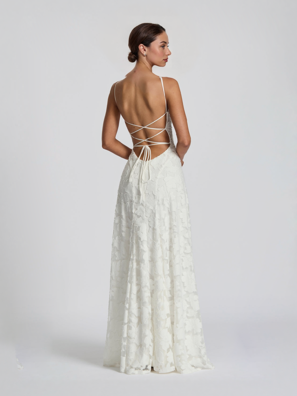 Elegant Floral Lace Spaghetti Strap Maxi Dress