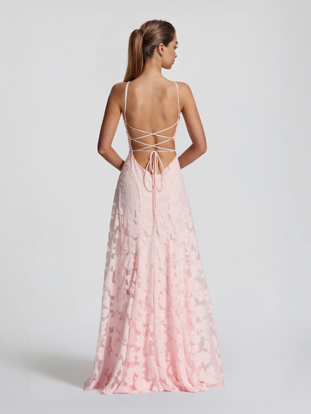 Elegant Floral Lace Spaghetti Strap Maxi Dress