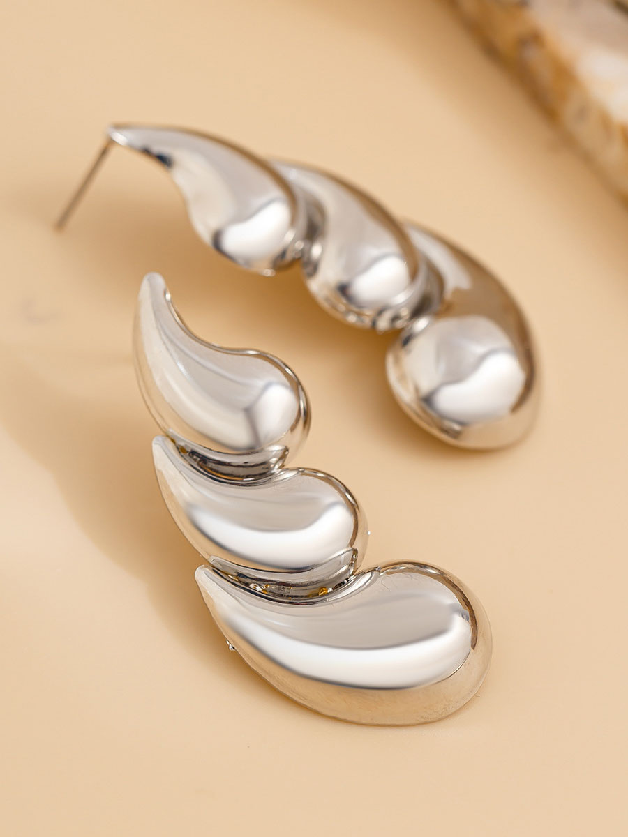 Fashionable Glossy Geometric Water Drop Earrings