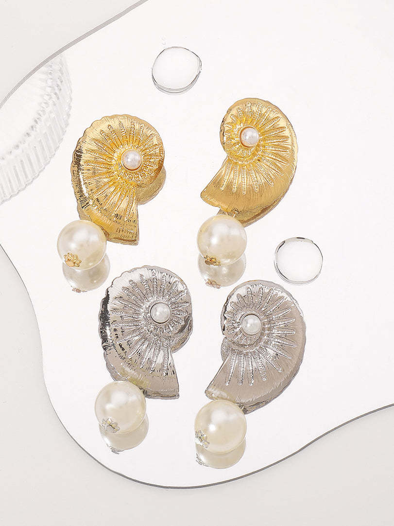 Fashionable Personality Beach Style Conch Starfish Earrings